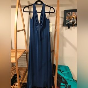Marked XL, fits Medium NWT blue floor-length vintage sundress by Nana Fashion.